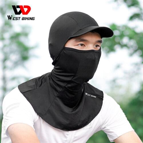 WEST BIKING Cycling Ice Silk Headgear With Brim Summer Breathable Sun Protection Cap Hiking Fishing Riding Bicycle Headwear
