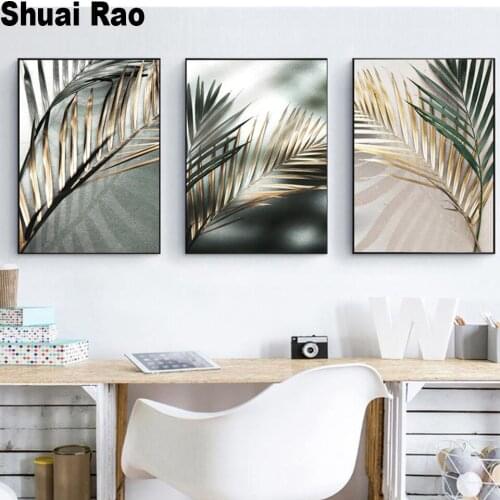 Full square round diamond painting Golden Palm Leaf Plant diamond embroidery sale 5d diy diamond mosaic wall stickers gift