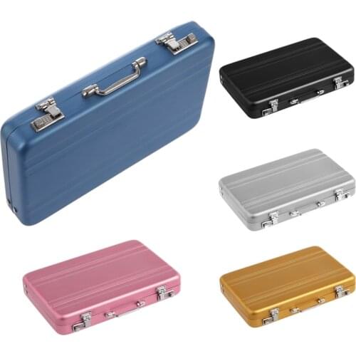 Aluminum password box Card Case Mini suitcase Password briefcase Silver