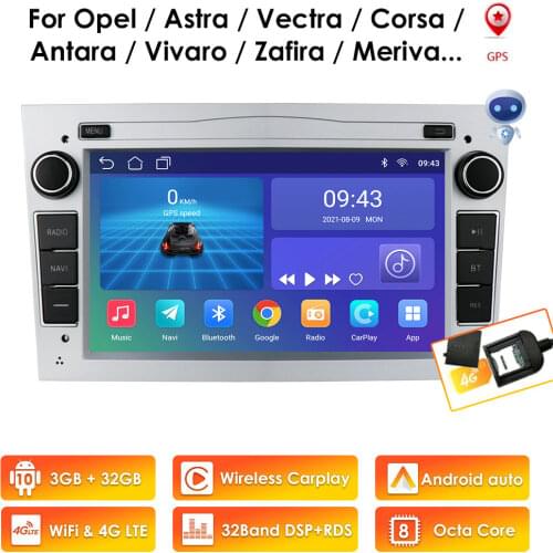 3G+32G 4G WIFI 2Din Android Car GPS Navigation Autoradio for Opel Astra H G J Antara Vectra c b Vivaro Corsa c d Zafira b Stereo