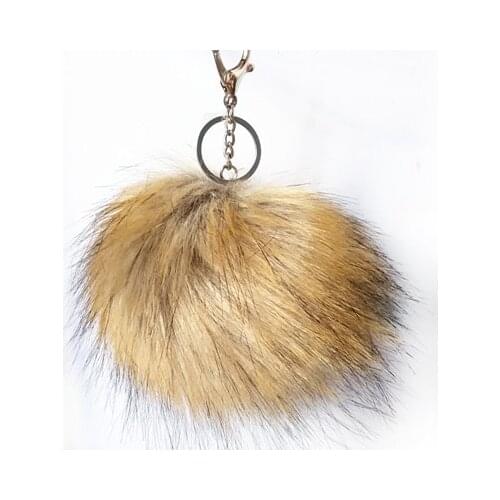 15 cm Pompon Key Chain Fluffy Fake Fur Ball Key Ring Cute Pendant Bag Charming Car Key Holder Personality Gifts
