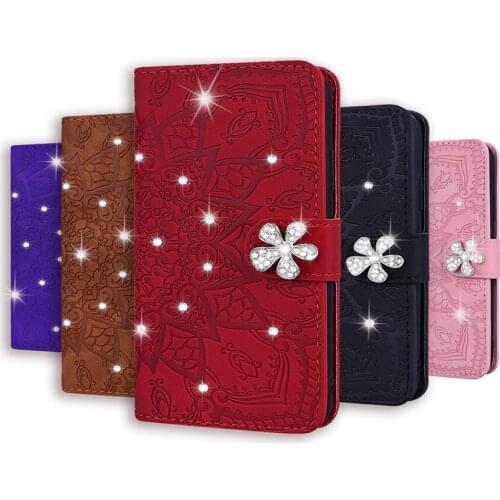 Rhinestone Flip Wallet Cases For iPhone 12 11 Pro X XR XS Max 5S 6 6S 7 8 Plus SE 2020 12 Mini Cases For iPhone 8 7 6 Plus Cover