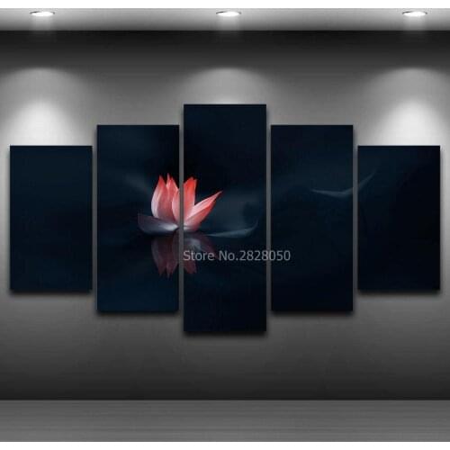 Lotus Flower Landscape Painting On The Wall Top-Rated Wall Pictures For Living Room Unframed Modular Artworks