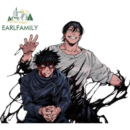EARLFAMILY 13cm x 10cm for Jujutsu Kaisen Vinyl Car Stickers Scratch-proof Window Trunk Decoration Decal for Vehicle Bumper