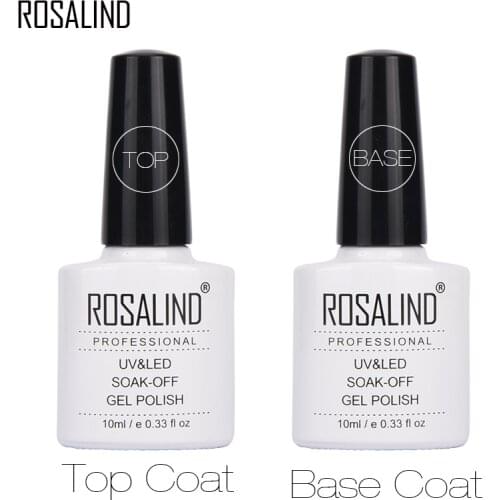 ROSALIND 10ML Top Base Coat Gel Nail Polish For Nail Extension UV LED Gel Lacquer Nail Art Primer For Nails Semi Permanent T