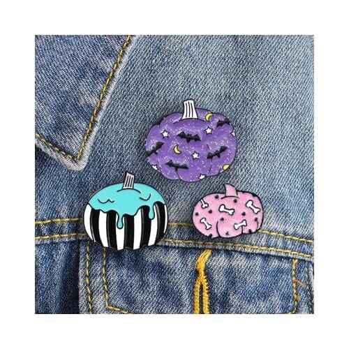 Happy Halloween Enamel Pin Custom Star Bone Pumpkin Brooches Backpack Clothes Lapel Pin Fun Badge Jewelry Gift For Friends