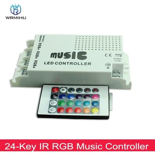 DC12-24V 24 Keys IR Wireless Remote Control RGB Light Strip Music Controller LED Dimmer Used For Decoration Car House Party KTV