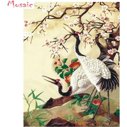 Birds Diamond Painting Cross Stitch Animal Full Square Diamond Embroidery crane Needlework Diamond Mosaic Rhinestones Home Decor