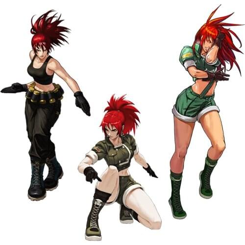 Three Ratels CDM375 Leona Heidern Orochi Classic cartoon sticker gabinete gamer gift wall Refrigerator label