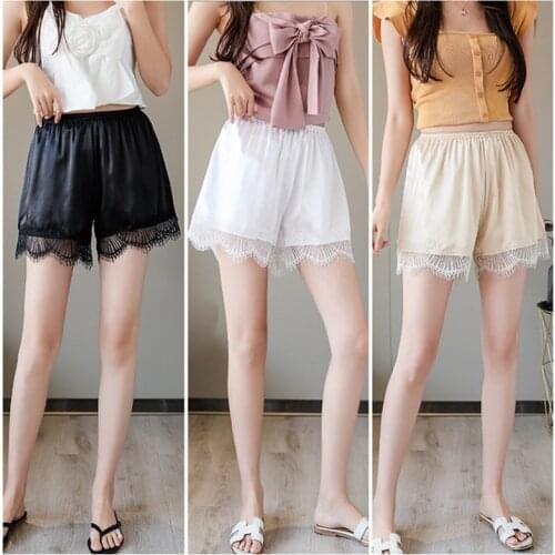 Yvlvol Lace Summer Safety Short Pants Women Short Tights Seamless Embroidery Female Safe Shorts Sexy Pants