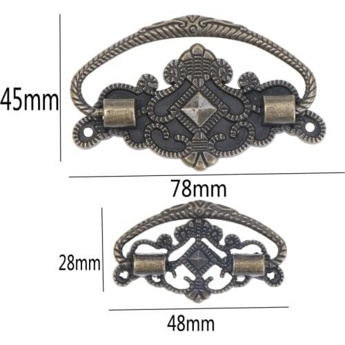 Antique Furniture Handles Striped Carved Handle Drawer Door Knobs Jewelry Box Bronze Cabinet Pulls Cupboard Wood