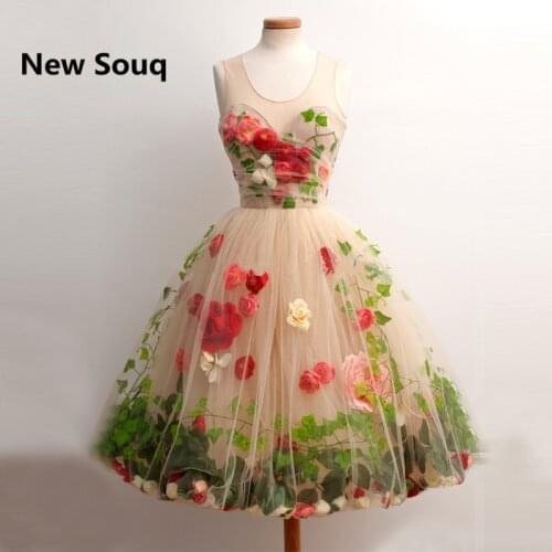2019 Custom Made Vestido De Formatura Homecoming Dresses Flower Cocktail Party Dress Knee Length Graduation Dress For Teens