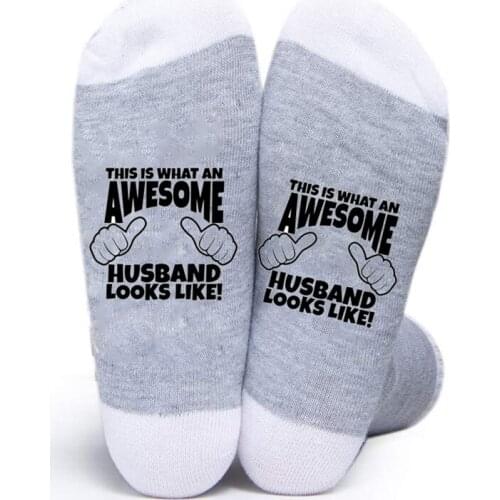 Awesome husband socks hubby birthday Anniversary Christmas Thanksgiving new Year Valentines Day wedding engagement present gift