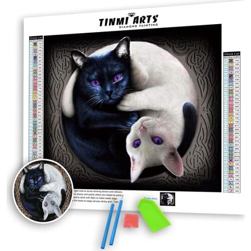 5D Full Round Drill Diamond Painting Kit Paint Cat Mosaic Cross Stitch Pattern Handmade Embroidery Painting Art Crafts Gift