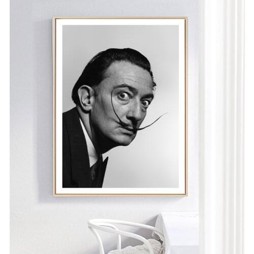 Wall Art Canvas Painting Salvador Dali Black White photo Nordic Posters And Prints Wall Pictures For Living Room Salon Decor