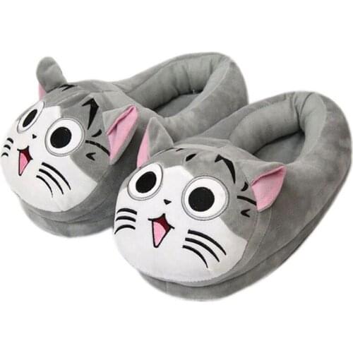 Wholesale Cute Wweet Cat Plush Foot Slippers Girls Home Warm Cat Cartoon Winter Warm Cotton Slippers