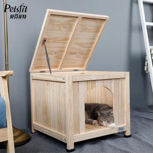 Solid Wood Cat Kennel Kennel Small Dog Pet Kennel Bunk Bed Teddy Kennel Indoor Dog House Cat House