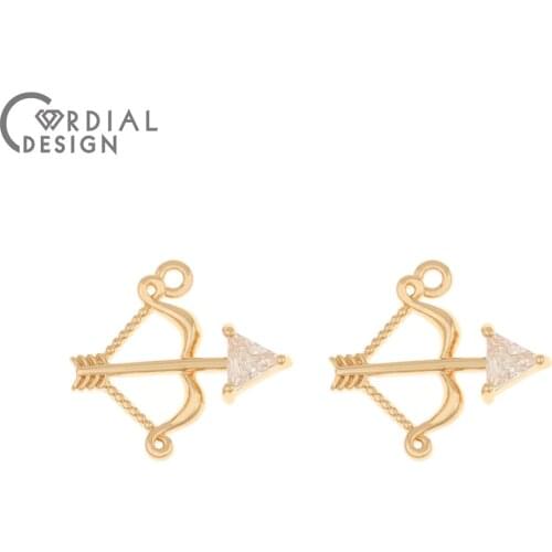 Cordial Design 100Pcs 15*16MM DIY Pendant/Earring Making/Jewelry Findings & Components/Hand Made/CZ Charms/Earrings Accessories