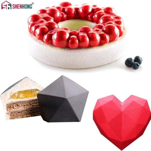 SHENHONG 3PCS/SET Cloud Diamond Silicone Mould Series Desserts 3D Art Cake Mold Baking Chocolate Mousse DIY Tools Pastry