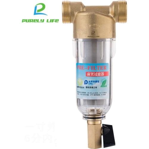 1"Male to 3/4"Female Thread Siphon backwash prefilter water purifier stainless steel copper whole house pre-filter free shipping
