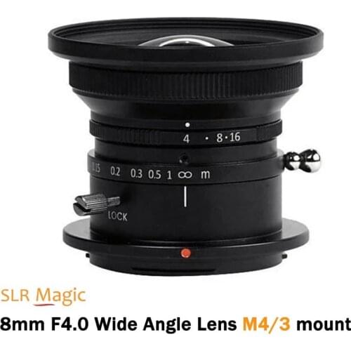 SLR Magic 8mm F4.0 Ultra Wide Angle Lens MF Fixed Prime Camera lens for M4/3 Mount Cameras Panasonic Olympus EM10 GH5