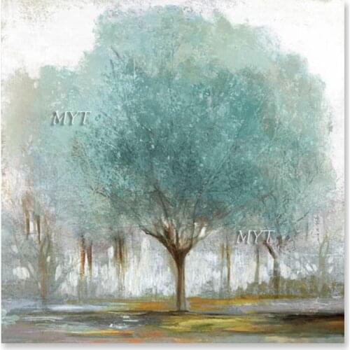 Modern Wall Paintings Abstract Forest Trees Picture Canvas Art Green Acrylic Oil Painting Wall Art On Canvas Living Room Decor