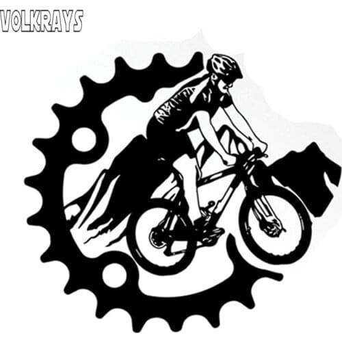 Volkrays Personality Car Sticker Mountain Bike Extreme Sport Accessories Reflective Sunscreen Vinyl Decal,13cm*15cm