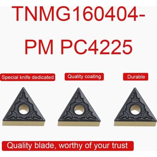 10PCS High Quality TNMG160404-PM PC4225 Carbide Inserts TNMG16 Blade Lathe Tool Cutting Machine External Turning Tools