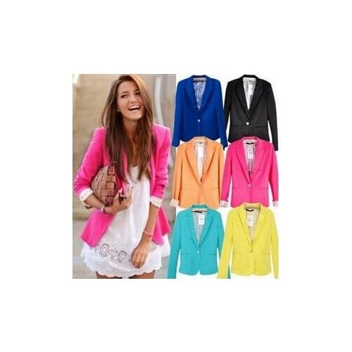 Women NEW jackets autumn brand fashion ladys suit candy color casual jacket new arrival