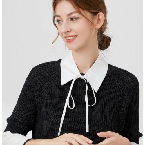 Chiffon Fake Collars for Women Shirt Necklace Choker Flase Collar Shawl Removable Dress Bowknots Detachable Collars Fuax Collar
