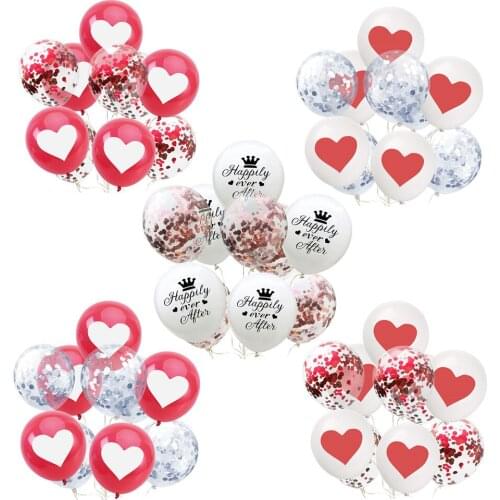 ZLJQ 12inch MR MRS Confetti Balloon Party Balloons Wedding Decoration Valentines Heart Balloon Adult Birthday Party Supplies
