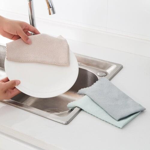 1Set/3 Pcs Durable Kitchen Towel Cleaning Cloth For Window Glass Car Floor Rags Bowl Dish Wipe Duster Home Cleaning Tool