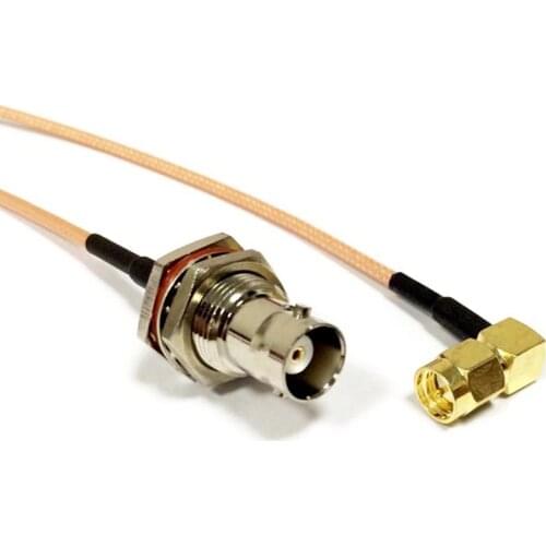 1PC New SMA Male Right Angle To BNC Female Jack nut pigtail cable RG316 Wholesale Fast Ship 15CM Adapter