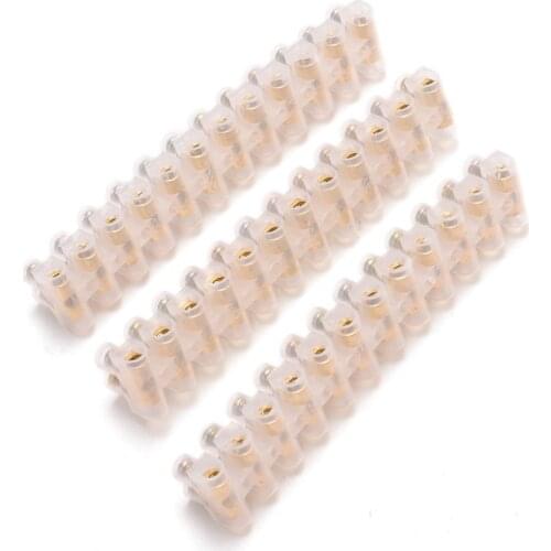 3pcs New 12 Way 3A Copper Connector Strip Terminal Barrier Screw Block Connection Strips for Electrical Wiring 88*14*11mm