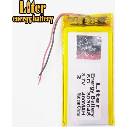 303048 3.7V 400mAH polymer lithium ion / Li-ion Rechargeable battery for GPS mp3 mp4 mp5 dvd Remote Control E-book