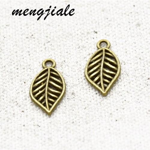 35pcs Hot Sell Alloy Bronze Color Tree Leaves Charms For Jewelry Making Bracelet Accessories DIY Handmade