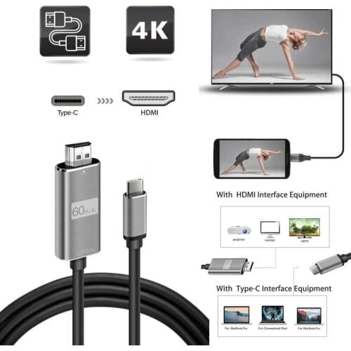 4K HD TV Video Game Display Adapter USB-C Type C 3.1 To HDMI-compatible Cable Converter Adapter For TV PC Laptop Computer