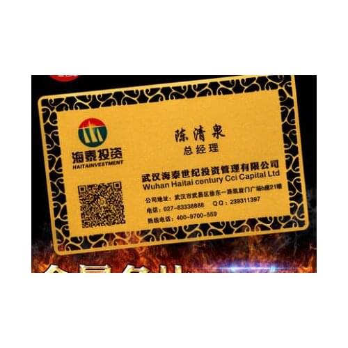 500pcs/lot custom size/logo plated business cards mirror special gold glossy