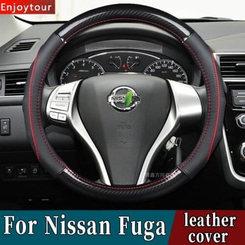 Accessories Car Styling Genuine Leather Steering Wheel Covers for Nissan Fuga Y51 Y50 2004 2005 2008 2009 2010 2011 2020