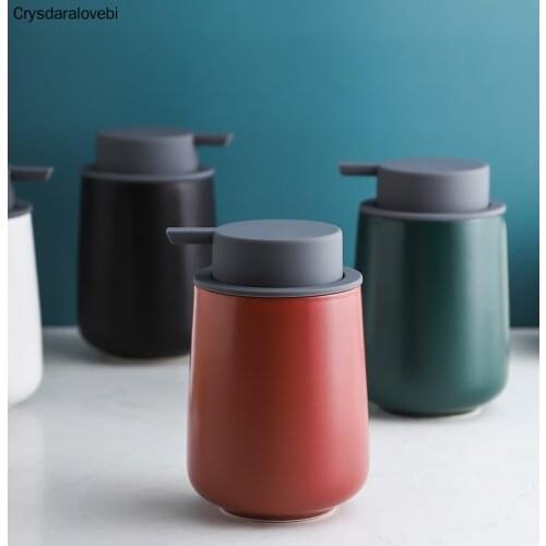 Bathroom Accessories Ceramic 380 ml Soap Dispenser Shower Gel Bottle Hand Sanitizer Bottle Nordic Emulsion Press Bottle