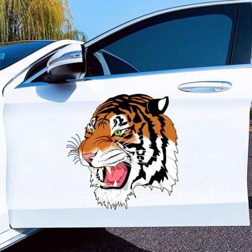 Tiger head car sticker tiger body decoration personality creative scratch cover waterproof decoration sticker for Volvo car