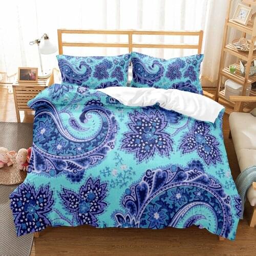 Bohemia Flowers Bedding Set Mandala Comforter Fashion Modern 3D Print Luxury Duvet Cover Set Home Textile Queen King Single Size