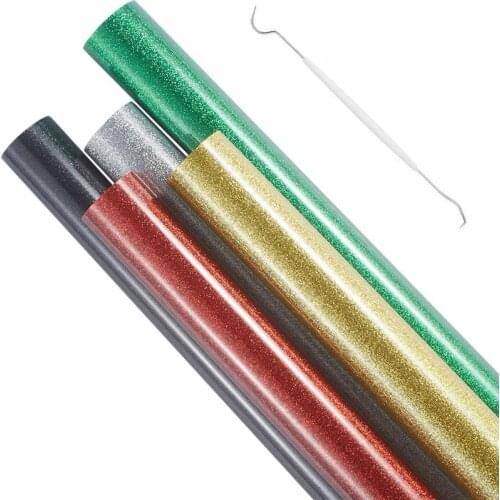 Fast delivery 1 Roll 12 "x10 '/30cmx300cm thermal transfer glitter vinyl roll (HTV) for T-shirt clothing pockets