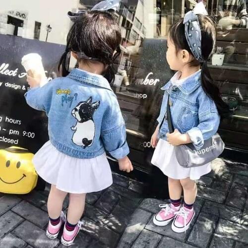 Childrens Denim Jacket Spring And Autumn Foreign Style Childrens Baby Jacket Short Princess All-match Loose Casual Jacket