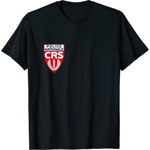 French CRS National Police Men T-Shirt Short Casual 100% COTTON O-Neck Harajuku Mens T Shirts