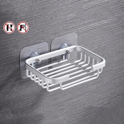 Soap Dish Storage Rack Punch-free Sink Tools Perforation-free 13×9×3cm Luminum Alloy Free Punch Support Net Drain Suction Cup