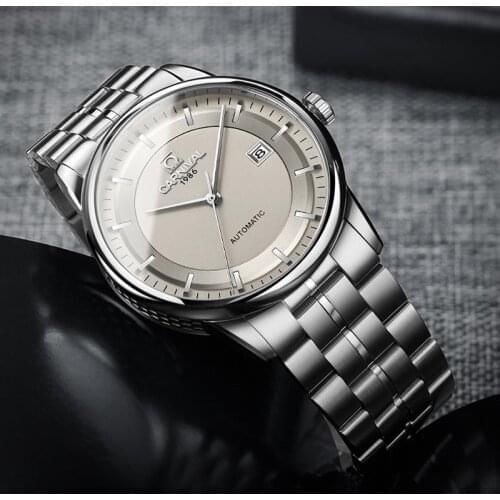 CARNIVAL Mens Automatic Mechanical Watches Luxury Business Casual Clock Full Steel Sports Men Watch Sapphire Crystal 2021