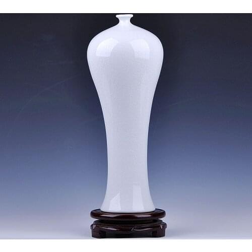 Jingdezhen ceramics white glaze vase bottle crack borneol beauty Home Furnishing decoration room decoration