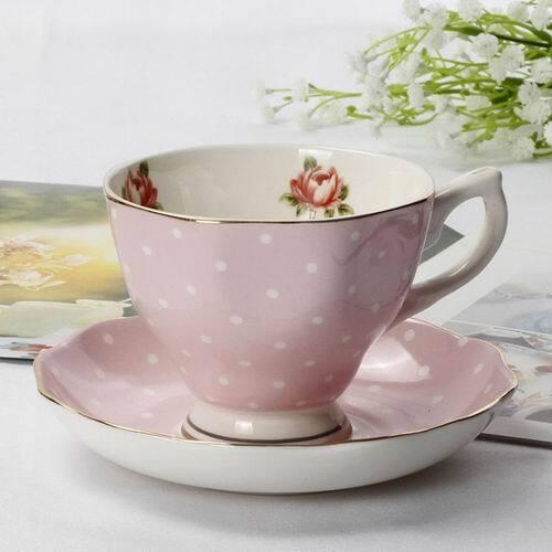 Nordic Style Bone China Coffee Cup Saucer Spoon Set 200ml British Cafe Porcelain Tea Cup Advanced Ceramic Teacup