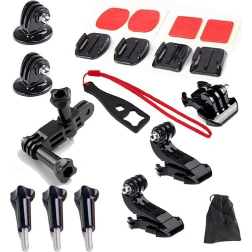 15in1 Grab Bag of Mounts Kit for Gopro HD Hero 4 3+ 3 2 1 /Hero 3 Plus Cameras, Quick Release Buckle+2 PCS Surface J-Hook Buckle